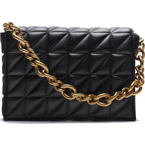 Quilted Shoulder Bag For Women 2021New Fashion Plaid Bags Thick Chain Purse
