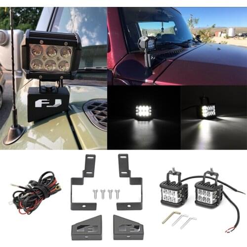 Led Lights for Car Side Shot 60W Hood Ditch Cowl LED Fog Flood Light Pod Mount Kit for Toyota Fj Cruiser