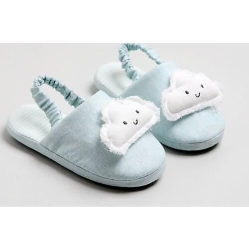 Childrens Indoor Boys and Girls Lovely Cloud Crown Cactus Toddler Learning Floor Anti Slip Waterproof Safety Cotton Slipper