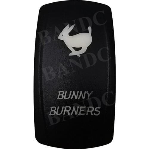 Cover Cap Only! BUNNY BURNERS Laser-etched Rocker Switch Cover Cap for Car Boat ARB Caravan RV, Support Backlit, Auto DIY Parts