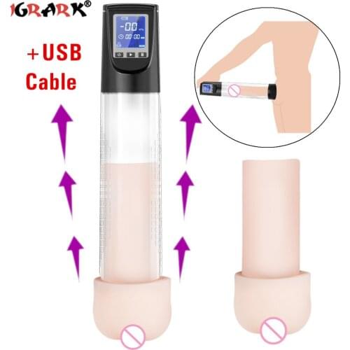 Upgrade Penis Vacuum Pump Trainer Vagina Male Masturbator Sex Toys for Men 18 Cock Extender Penile Enlargement Enhancer Massager