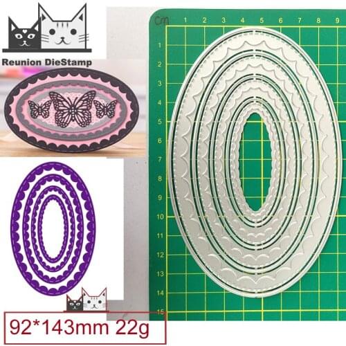 Cut Die Christmas Oval Pattern Border Frame Metal Cutting Dies DIY Scrapbooking Steel Craft Die Cut Embossing Paper Cards
