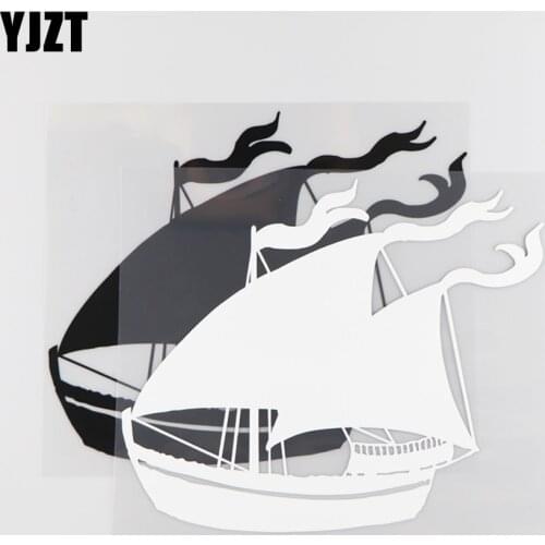 YJZT 19CM*16.4CM Sailboat Creative Decoration Pattern Car Sticker Vinyl Decal 1A-0099