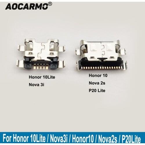 Aocarmo For Huawei Honor10 Lite / Nova3i / Honor10 / Nova2s / P20 Lite USB Charger Charging Port Dock Connector Replacement Part