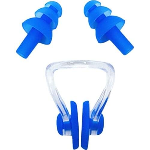 1 Pair Nose Clip Soft Ear Plugs Environmental Silicone Waterproof Dust-Proof Earplugs Diving Water Sports Swimming Accessories