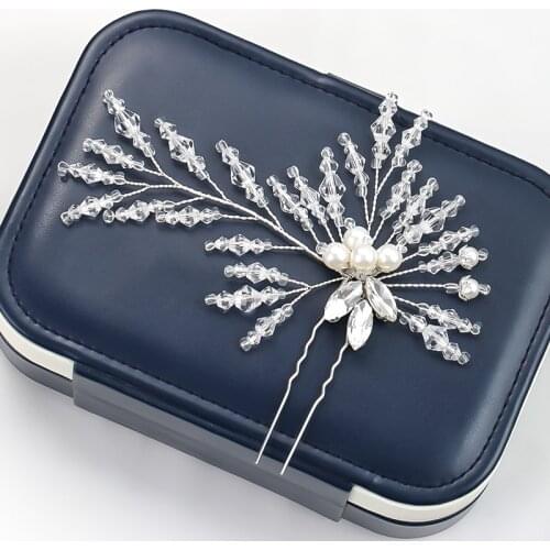 1PC Pearl Crystal Gold Silver Color Hairpins Clips Women Hair Ornaments Fashion Bridal Hair Accessories Wedding Jewelry Headwear