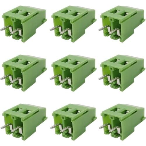 10Pcs KF129 2P Pitch 5.08mm Straight Pin PCB Screw Terminal Block Connector Green