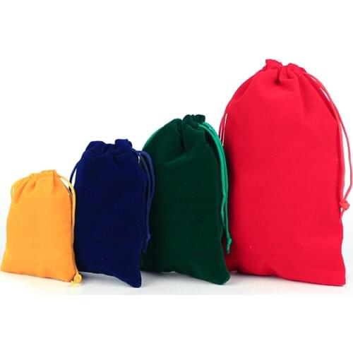 10Pcs Wedding Christmas Gift Pouches High Quality 11 Colors Storage Velvet Bags Beads/Tea/Candy/Jewelry Drawstring Bag