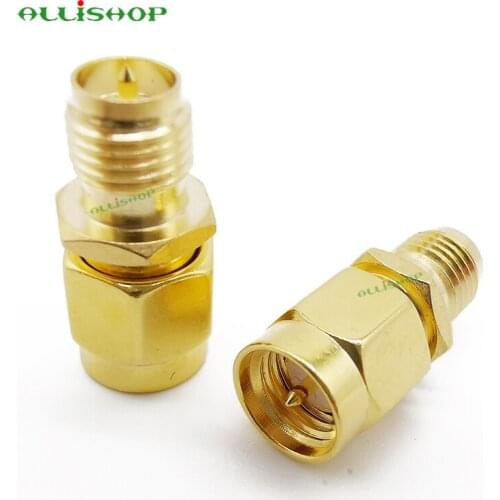 2 pcs SMA male to RP SMA female straight connector RF Coax Coaxial Adapter for Antennas Broadcast Radios WiFi CCTV