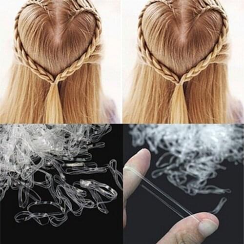 200/500Pcs Elastic Tie Band Ponytail Holder Elastic Rubber Clear White Accessories For Hair Mini Accessories Small Braid Plaits