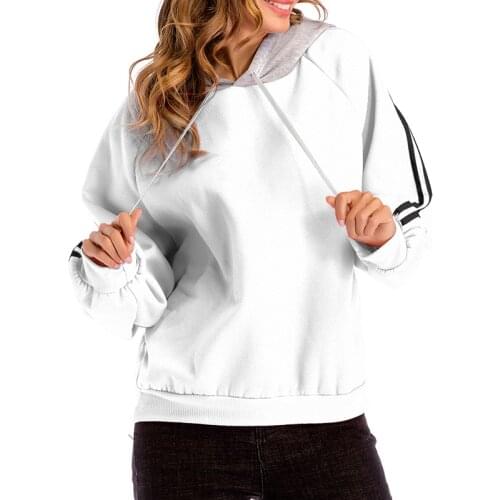 2020 Fashion Stripe Sweatshirt Women Female Casual Hoodies Sweatshirt Long Sleeve Hoody Printed Hoodies Tracksuit outerwear