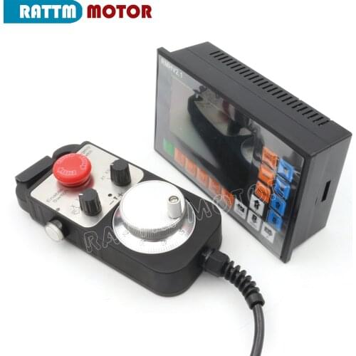 4 Axis PLC Controller 500KHz off-line G code & Pendant Handwheel & Emergency Stop for CNC Router Engraving Machine stepper motor