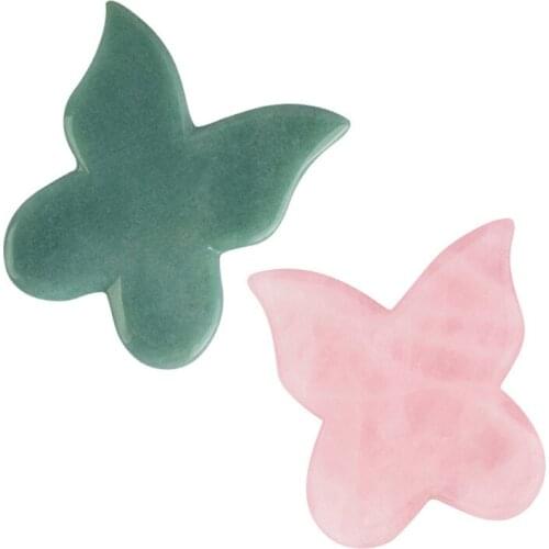 50 Pcs Natural Healing Crystal Jade Gua Sha Board Butterfly Scraping Plate Massage Stone Facial Lifting Tightening Wholesale K1