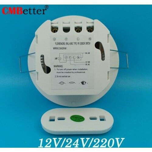 AC 220v LED PIR Infrared Detector IR Infrared Motion Sensor Switch Adjustable Time Delay Switch for Home Lighting Induction 12V