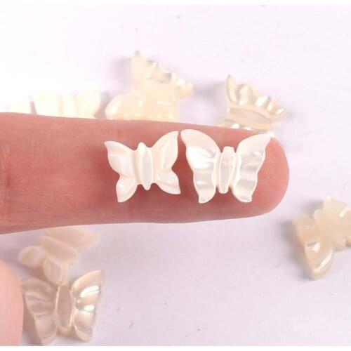 5PCS 9-13mm Shell Beads Natural Mother Of Pearl Shell butterfly DIY Jewelry Making Accessories TRS0390