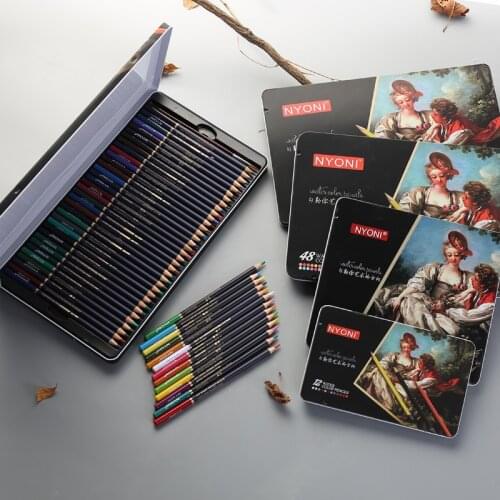 CHENYU 36/48/72/100Color Watercolor Pencils Premium Soft Core lapis de cor Professional Soluble color Pencil for Art Supplie