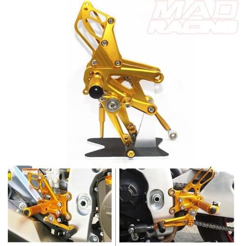 CNC Adjustable Footrests Foot Pegs Rider Rearsets Foot Rest Pedal For Aprila RSV4 2009 2010 2011 2012 2013 2014 2015