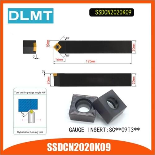 SSDCN2020K09 45 Degrees External Turning Tool Holder For SCMT09T304 Used on CNC Lathe Machine