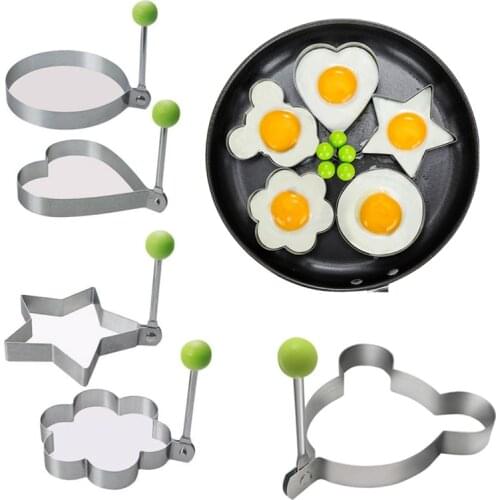 Stainless Steel 5Style Fried Egg Pancake Shaper Omelette Mold Mould Frying Egg Cooking Tools Kitchen Accessories Gadget Rings