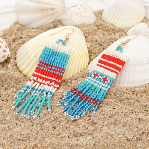 Go2boho Boho Fringe Earrings Jewelry For Women 2021 Trendy Handmade Summer Beach Miyuki Beads Ear Ring Jewellery Hanging Earring
