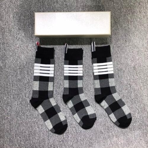 2021 Women Geometric Retro Cotton Socks 3 Pairs Women Men Hip Hop Funny Socks Harajuku Socks Happy Socks Man calcetas divertidas