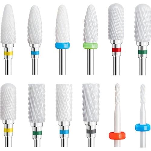 Ceramic Nail Bits Electric Drill Bit For Machine Milling Cutter Nail Files For Manicure Buffer Nails Art Equipment Accessory