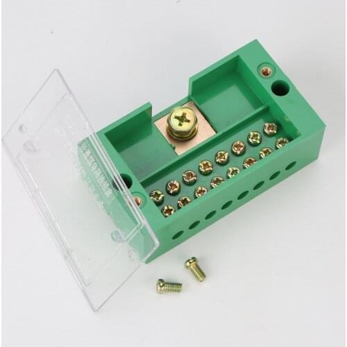 1pcs Single Phase One In Eight Out Terminal Block For Household Connector With Good Insulation And High Temperature Resistance
