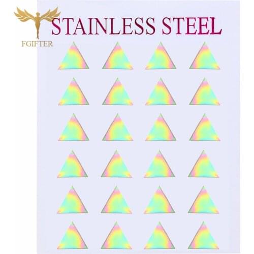Womens Small Triangle Earrings Set Stainless Steel Geometric Earrings Fashion Unisex Jewelry Wholesale 12 pairs