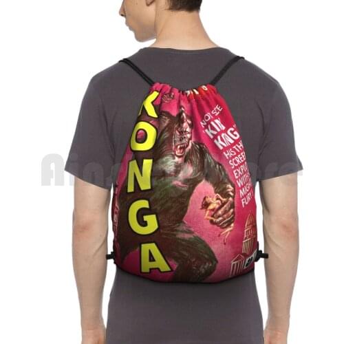 Konga Backpack Drawstring Bags Gym Bag Waterproof Retro Super 8 Home Movies 70S Silent Film Silent Movies Vintage