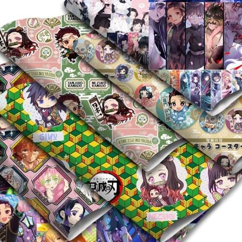 Cartoon Characters Faux Leather Sheets Anime Boys Girls Synthetic Leather Fabric 20x33cm for DIY Hair Bows Bags Pouches