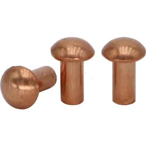 M5 M5*6/8/10/12/14/16 M5x6/8/10/12/14/16 DIN660 GB867 Gold Tone Copper Cap Half Round Pan Head Solid Rivet