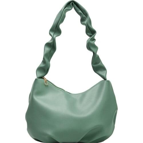 Fashion Design Women Shopping Hobos Handbags Candy Color Ladies Small Shoulder Bags Soft Pu Leather Female Clutch Tote Bag