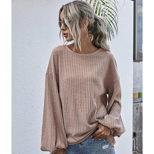 Fashion Loose Autumn Sweater Women 2020 New Elegant Lantern Sleeve Knitted Sweater Oversized Warm Female Pullovers Solid Tops