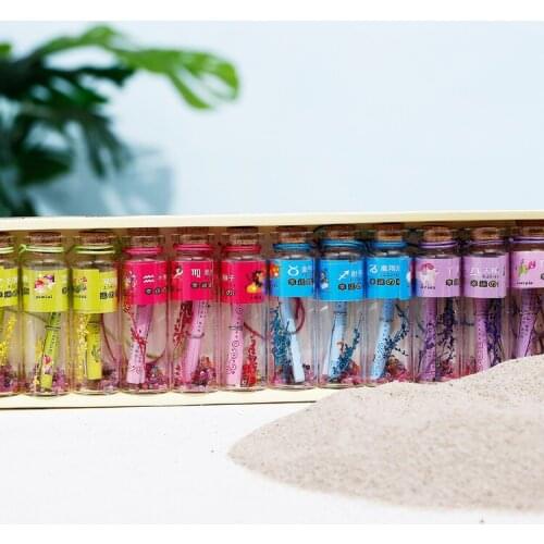 Four-color twelve constellation glass wishing bottle set glass craft cork note floating bottle couple lucky bottle