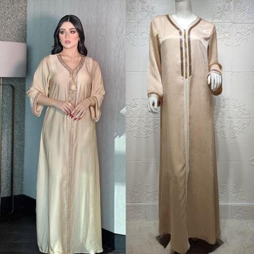 Autumn Winter Maxi Dress Long Sleeve Women Dubai Abaya Kaftan Turkish Muslim Loose Plus Size Dress Christmas Clothing