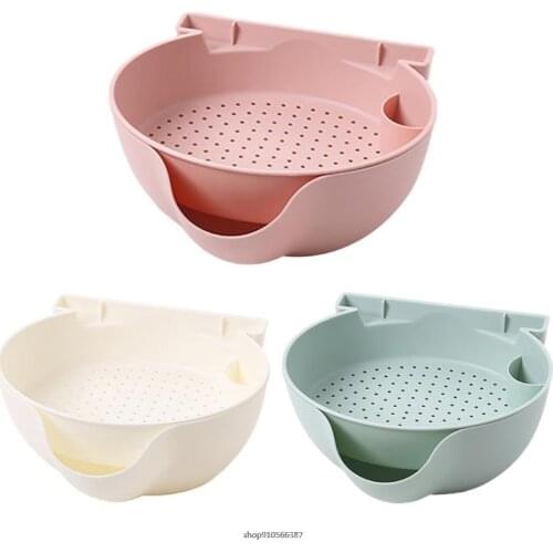 Plastic Lazy Snack Bowl Dish Double Layer Fruit Drain Basket Vegetable Washing Strainer with Phone Holder Organizer 21wholesales