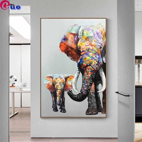 Full Square/Round Diamond Painting Elephant Family 3D Embroidery Cross Stitch Diamond Mosaic Full Picture Of Rhinestone Decor