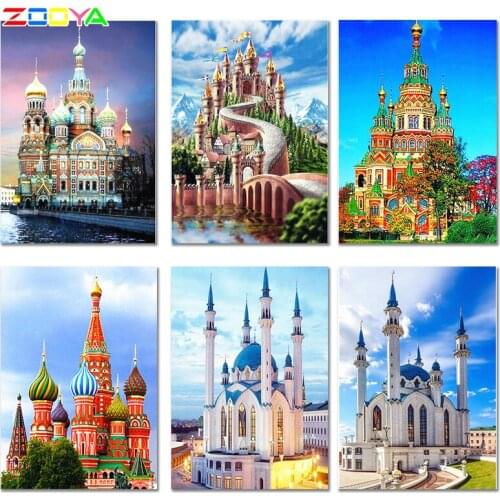 Full Square 3D Diamond Painting Castle Diamond Mosaic Paintings New Kasteel Diamond Embroidery Diy Crystal Full Home Decor 8Jh24