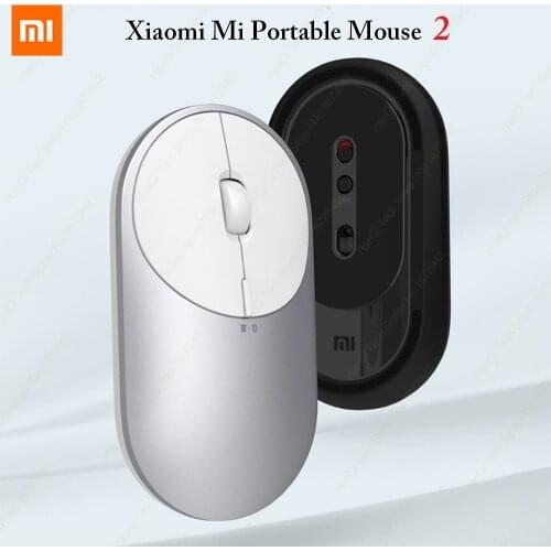 Original Xiaomi Mi Portable Mouse 2 Bluetooth 4.2 USB Wireless Dual Modes Mouse 1200DPI-4000DPI Adjustable For Laptop PC Gaming