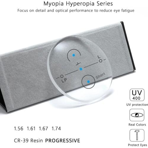 GXP 1.56 1.61 1.67 Progressive Multifocal Lenses Bifocal Prescription Myopia Hyperopia Resistance Short Middle Far Lens