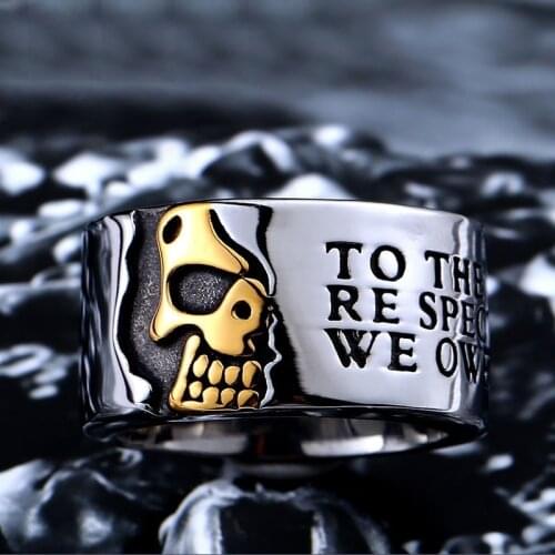SECRET BOYS New Store Stainless Steel High Quality Ring Man Gothic Cool Half Skull Ring For Men Fashion Jewelry