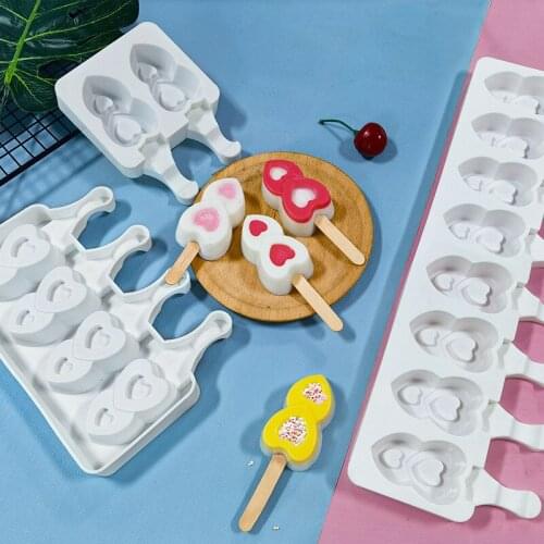 Silicone Ice Cream Mold DIY Homemade Popsicle Molds Freezer Juice 4 Cell Big Size Ice Cube Tray Popsicle Barrel Maker Mould