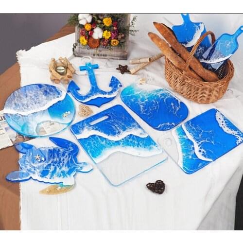 3D Sea Turtle Handle Tray Coaster Silicone Mold Resin Molds For DIY Crystal Epoxy Resin Coaster Home Decoration Resin Crafts