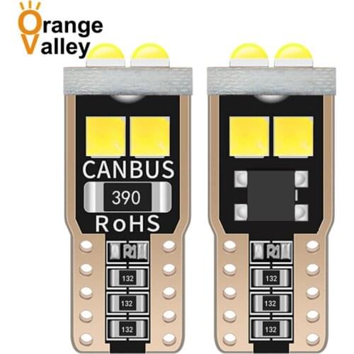 100PCS T10 Led W5W Led Bulbs 168 194 3030 SMD 6 LED Dome Reading Lamp License Plate Light Car Interior Lights Auto