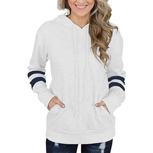 Long Sleeve Striped Y2k Sweatshirt Hoodies Women Warm Pullover Top Fall Clothing Casual Female Hooded Tracksuit Sportswear худи