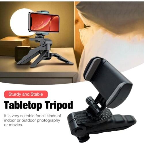 Universal Mini Desk Mobile Phone Tripod Mount Camera Clipper Holder Webcam 360 Rotation Tripod Stand For Selfie Live Stream