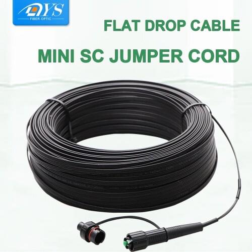 5PCS IP67 Waterproof Outdoor Fiber Optic Patch Cord Mini SC/APC to SC APC Jumper Flat Cable Compatible with HUAWEI Connector-5M