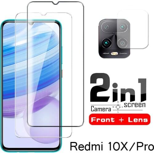 2 In 1 Screen Protector for Xiaomi Redmi 10X Pro 5G Glass Xiomi Xiami Redmi 10 X 5g 10xPro Tempered Glass Camera Lens Phone Film