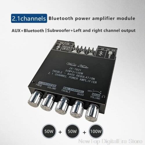 ZK-TB21 TPA3116D2 Bluetooth-compatible 5.0 Subwoofer Amplifier Board 2.1 Channel AMP Module Ju27 20 Dropship