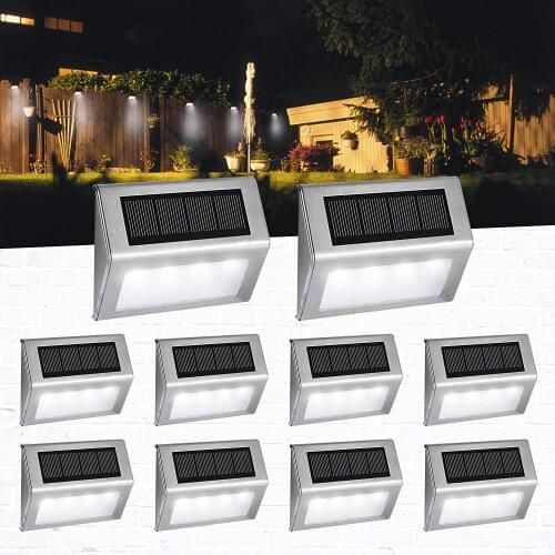 1/4/8PCS Solar Energy Light Sensor Wall Lights Garden Step Stair Deck Garden Fence Lamp Waterproof Outdoor Lampe Solaire Jardin